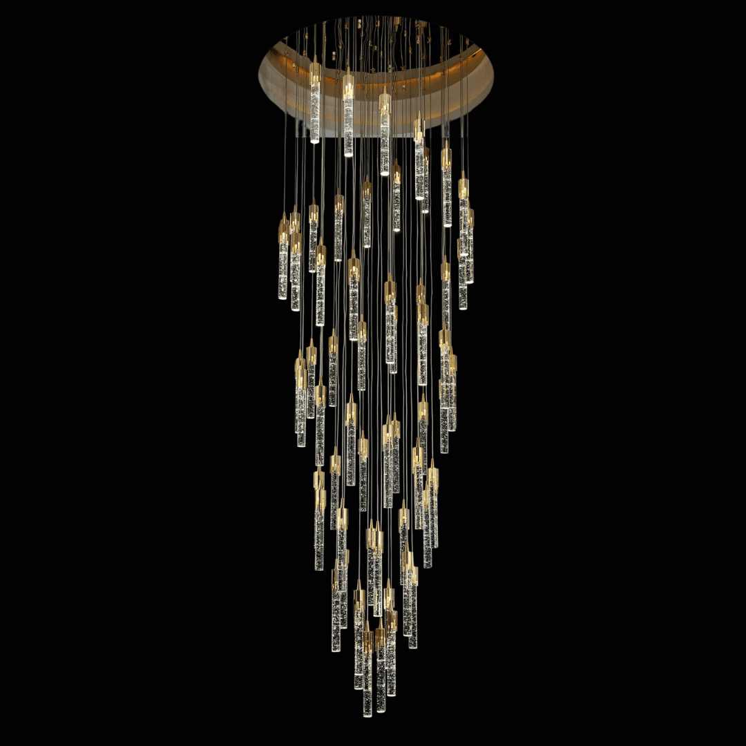 Modern Stair Light Foyer Staircase Hall Ceiling Lamps Spiral Stair Chandelier Crystal Droplight Luxury Hall Decoration Lights-Nobipets