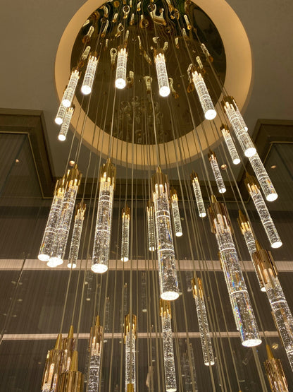 Modern Stair Light Foyer Staircase Hall Ceiling Lamps Spiral Stair Chandelier Crystal Droplight Luxury Hall Decoration Lights-Nobipets