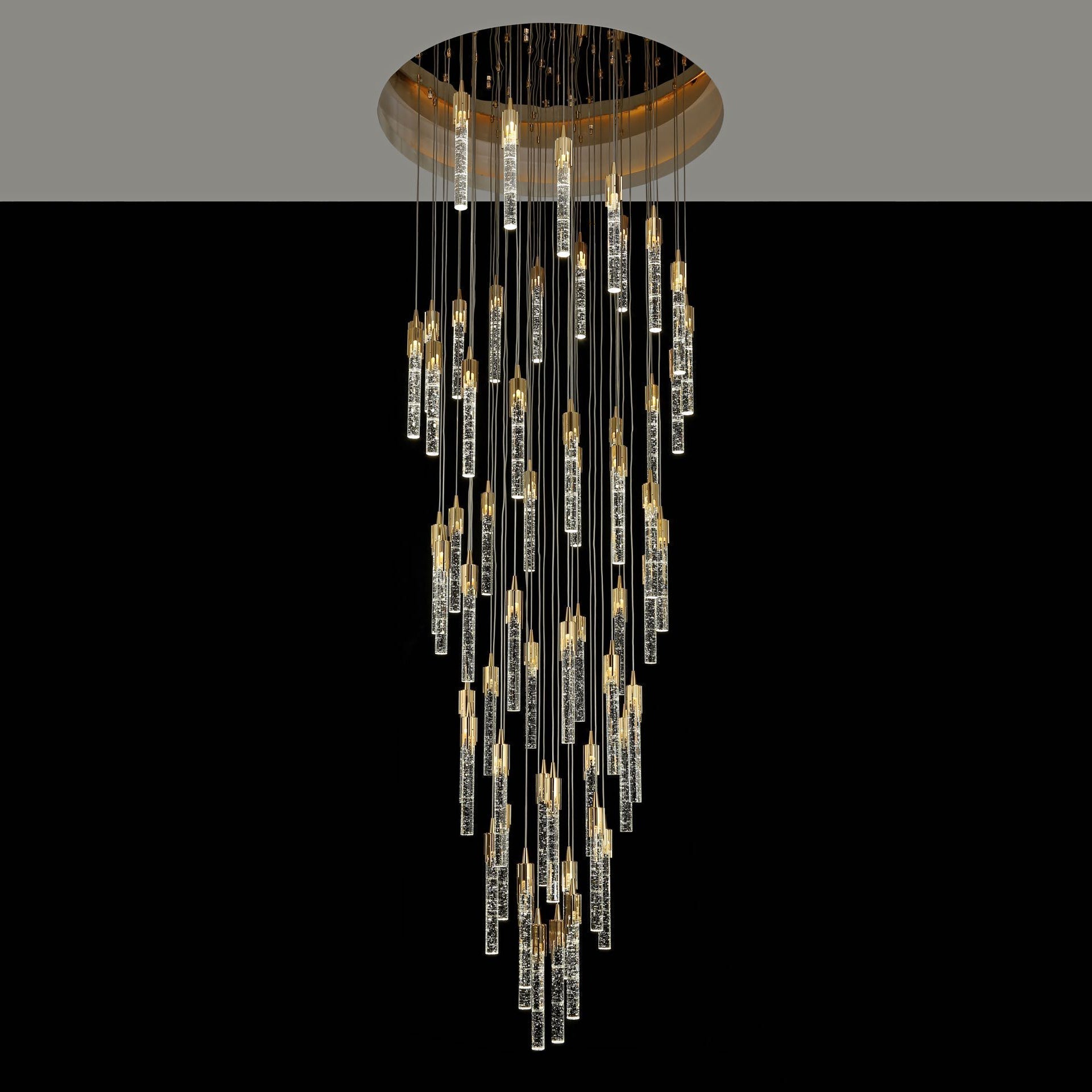 Modern Stair Light Foyer Staircase Hall Ceiling Lamps Spiral Stair Chandelier Crystal Droplight Luxury Hall Decoration Lights-Nobipets
