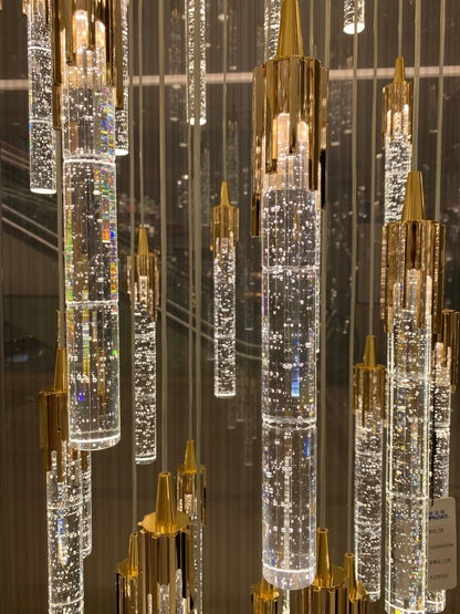 Modern Stair Light Foyer Staircase Hall Ceiling Lamps Spiral Stair Chandelier Crystal Droplight Luxury Hall Decoration Lights-Nobipets