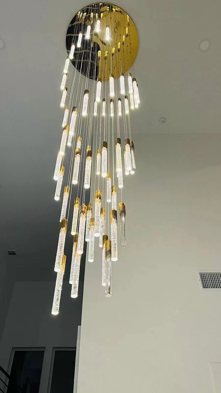 Modern Stair Light Foyer Staircase Hall Ceiling Lamps Spiral Stair Chandelier Crystal Droplight Luxury Hall Decoration Lights-Nobipets