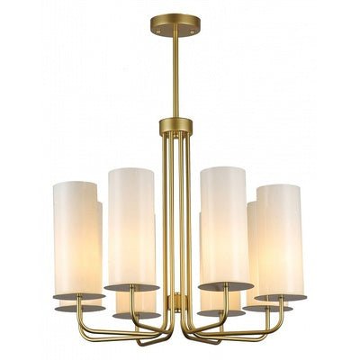 Modern Style Minimalism White Shades Chandelier/Wall Light in Brass-Nobipets