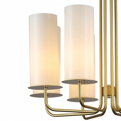 Modern Style Minimalism White Shades Chandelier/Wall Light in Brass-Nobipets
