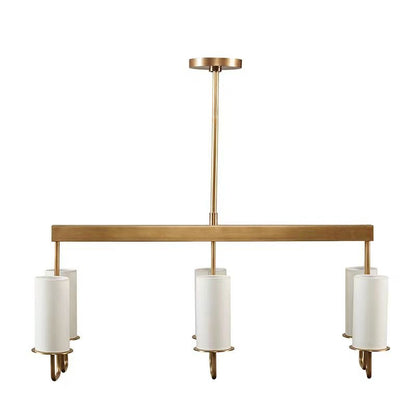 Modern Style Minimalism White Shades Chandelier/Wall Light in Brass-Nobipets