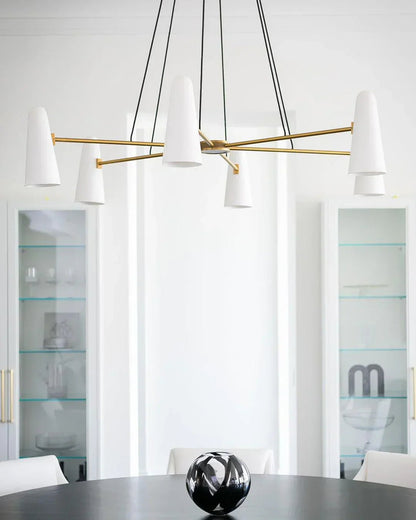 Modern Style Round Cone Glass Chandelier for Bedroom/Living Room/Dining Room-Nobipets