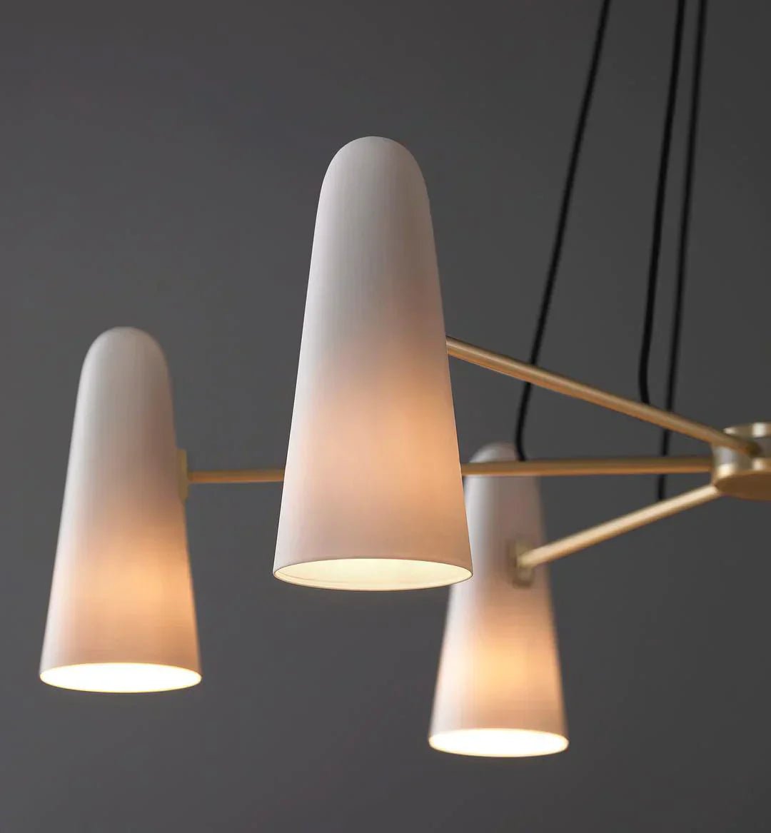 Modern Style Round Cone Glass Chandelier for Bedroom/Living Room/Dining Room-Nobipets