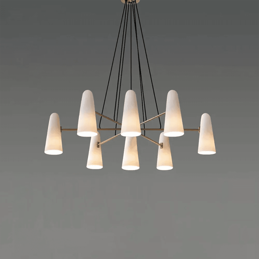 Modern Style Round Cone Glass Chandelier for Bedroom/Living Room/Dining Room-Nobipets
