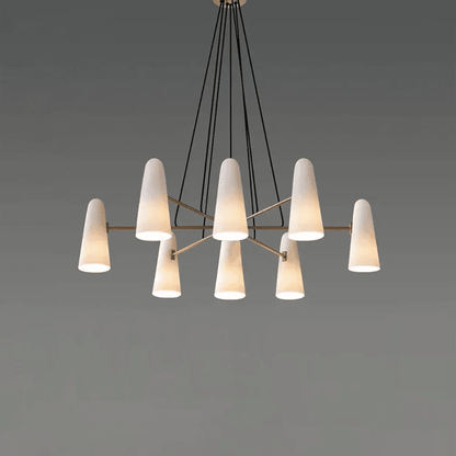 Modern Style Round Cone Glass Chandelier for Bedroom/Living Room/Dining Room-Nobipets