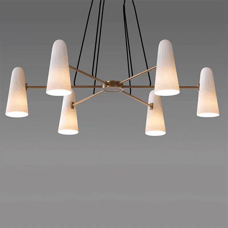Modern Style Round Cone Glass Chandelier for Bedroom/Living Room/Dining Room-Nobipets