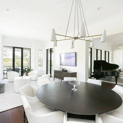 Modern Style Round Cone Glass Chandelier for Bedroom/Living Room/Dining Room-Nobipets