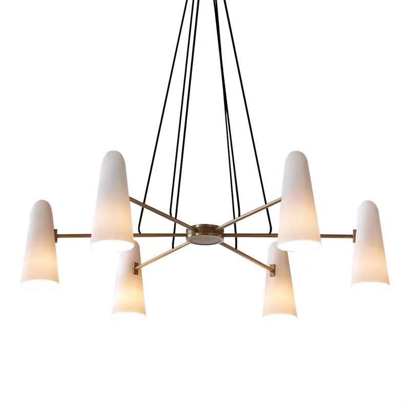 Modern Style Round Cone Glass Chandelier for Bedroom/Living Room/Dining Room-Nobipets