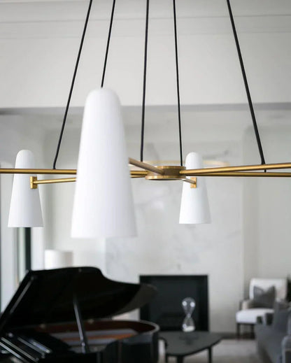 Modern Style Round Cone Glass Chandelier for Bedroom/Living Room/Dining Room-Nobipets