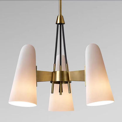 Modern Style Round Cone Glass Chandelier for Bedroom/Living Room/Dining Room-Nobipets