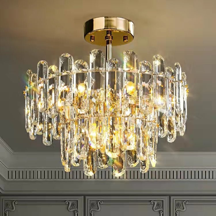 Modern Style Two Layers Crystal Chandelier For Living Room / Round Dining Table-Nobipets