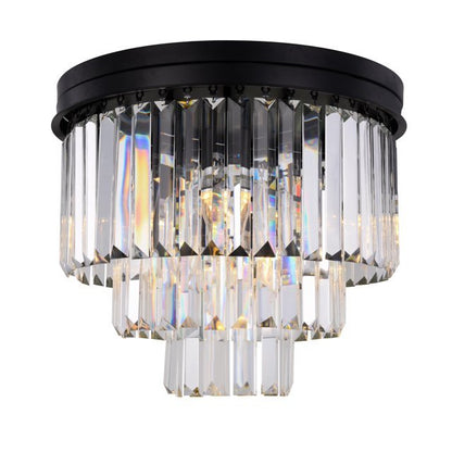 Modern Tiered Flush Mount Crystal Chandelier-Nobipets