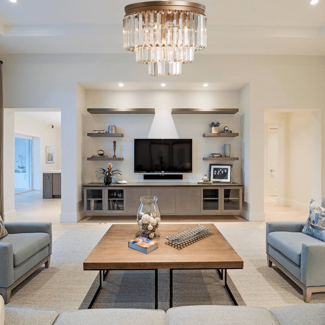 Modern Tiered Flush Mount Crystal Chandelier-Nobipets