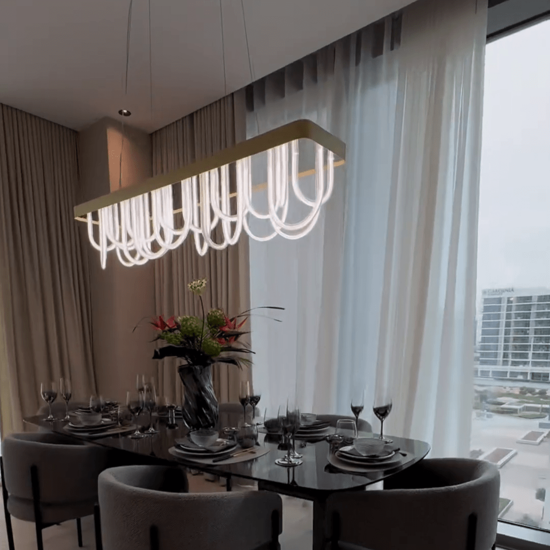 Modern Wavy Chandelier for Dining Room/Kitchen Island-Nobipets