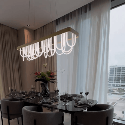 Modern Wavy Chandelier for Dining Room/Kitchen Island-Nobipets