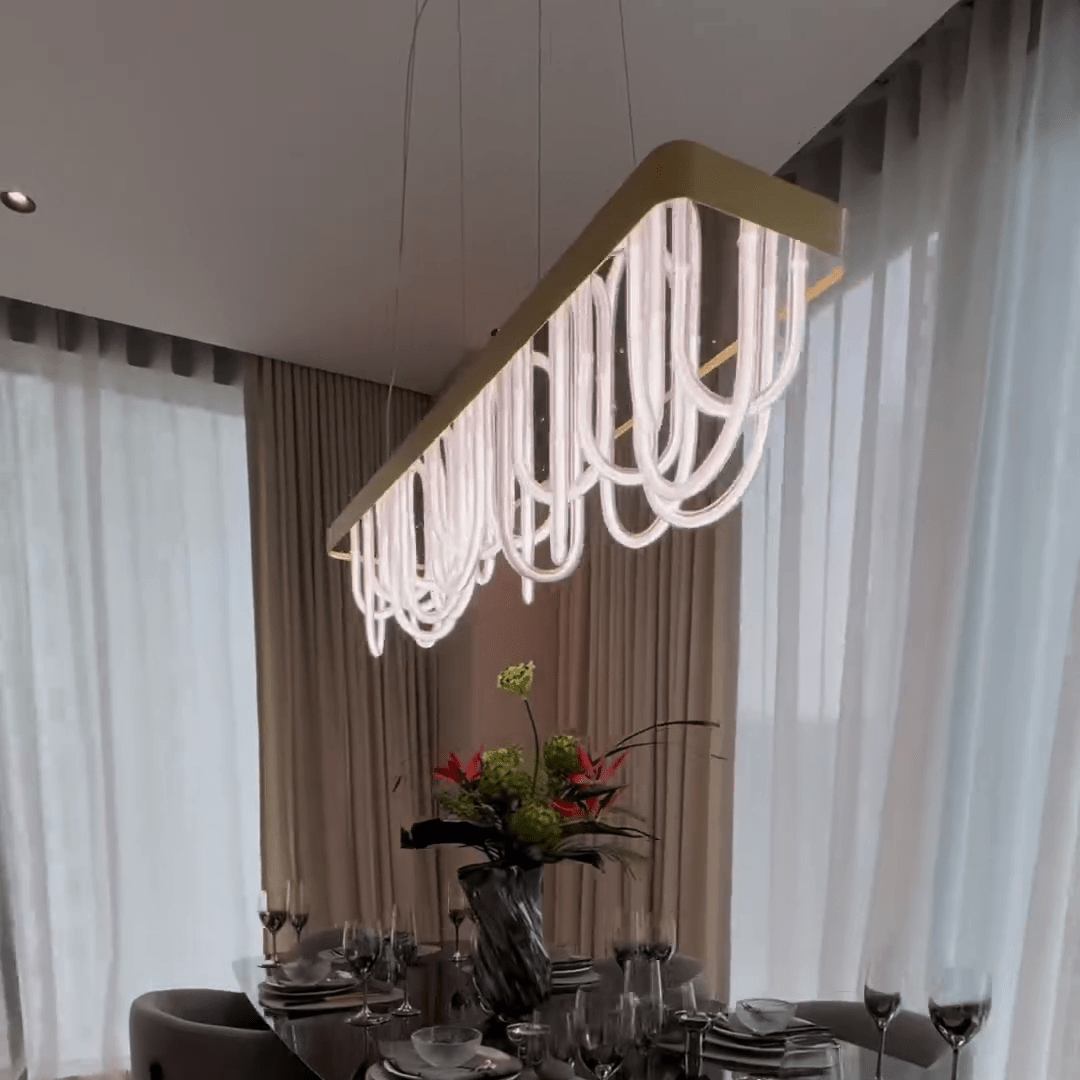 Modern Wavy Chandelier for Dining Room/Kitchen Island-Nobipets