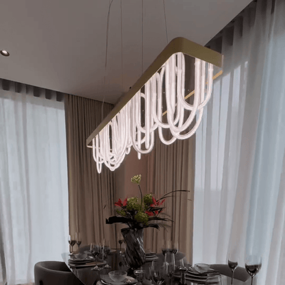 Modern Wavy Chandelier for Dining Room/Kitchen Island-Nobipets