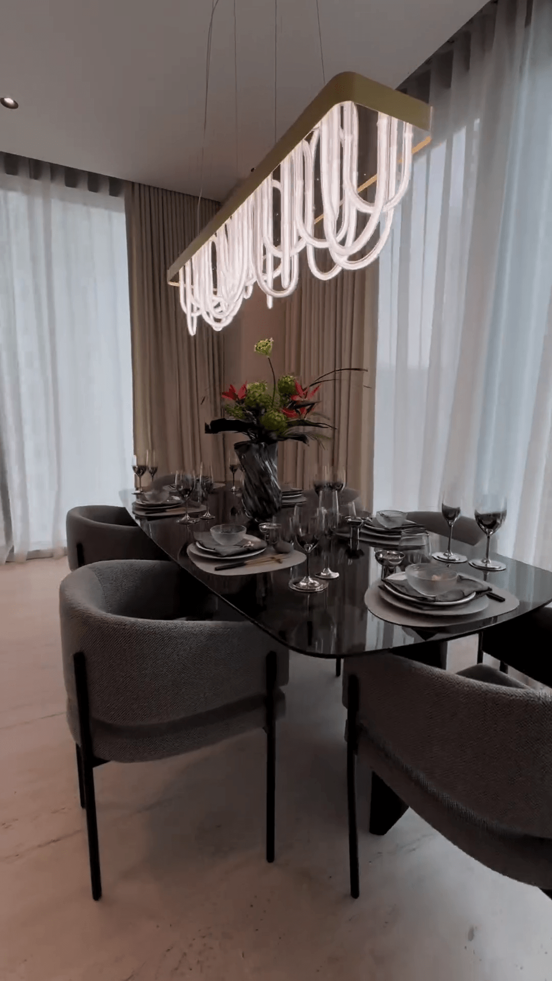 Modern Wavy Chandelier for Dining Room/Kitchen Island-Nobipets