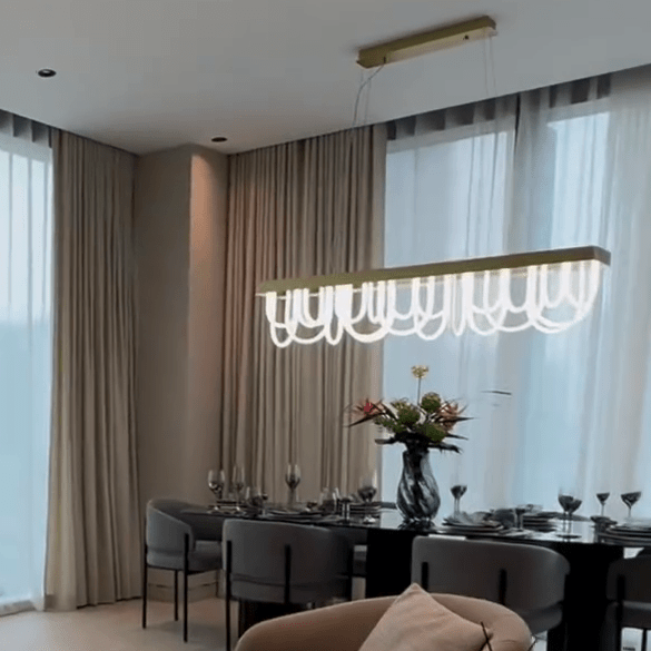 Modern Wavy Chandelier for Dining Room/Kitchen Island-Nobipets