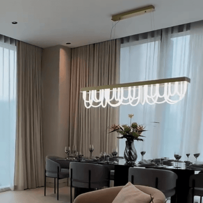 Modern Wavy Chandelier for Dining Room/Kitchen Island-Nobipets
