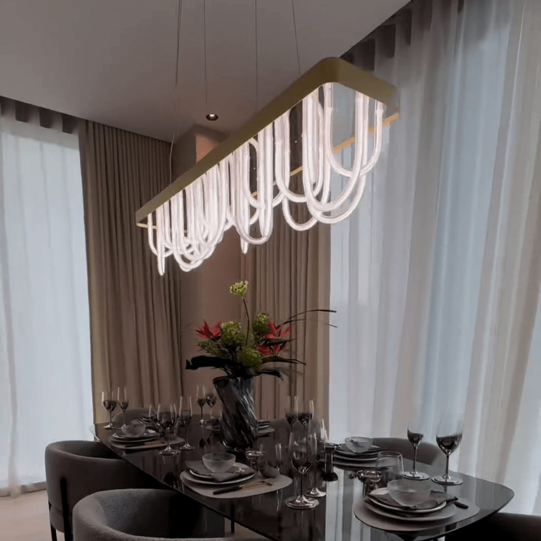 Modern Wavy Chandelier for Dining Room/Kitchen Island-Nobipets