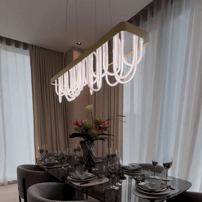 Modern Wavy Chandelier for Dining Room/Kitchen Island-Nobipets