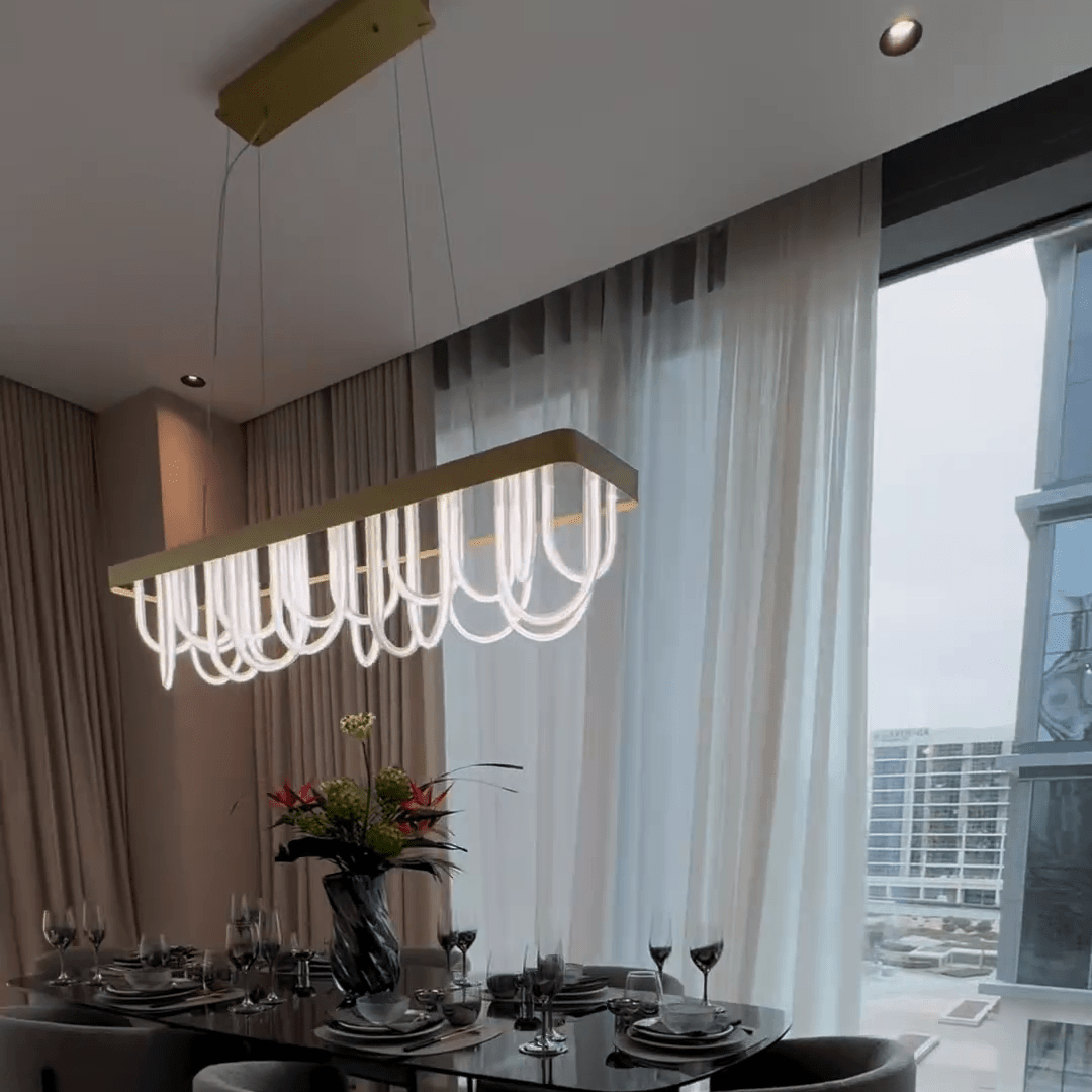Modern Wavy Chandelier for Dining Room/Kitchen Island-Nobipets