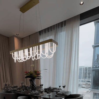 Modern Wavy Chandelier for Dining Room/Kitchen Island-Nobipets