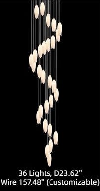 Modern White Ceramic Elegant Tulip Flower Chandelier For Foyer/Staircase-Nobipets