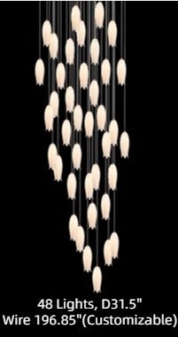 Modern White Ceramic Elegant Tulip Flower Chandelier For Foyer/Staircase-Nobipets