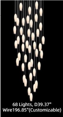 Modern White Ceramic Elegant Tulip Flower Chandelier For Foyer/Staircase-Nobipets