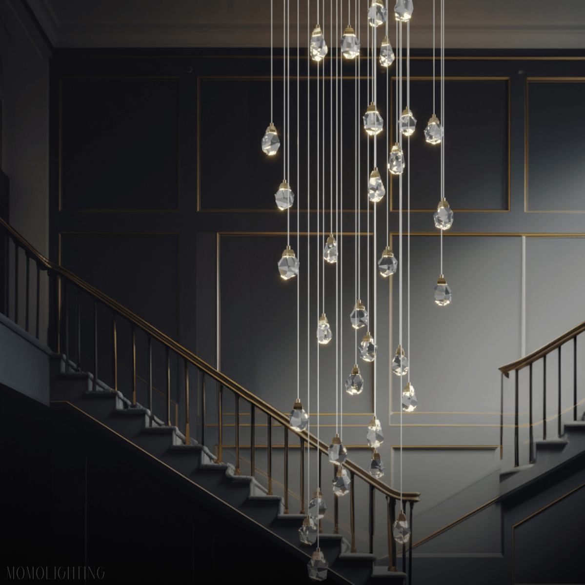 Molly Faceted Crystal Prisms Chandelier-Nobipets