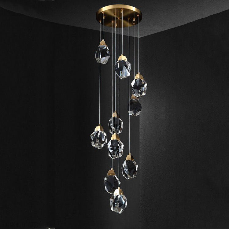 Molly Faceted Crystal Prisms Chandelier-Nobipets
