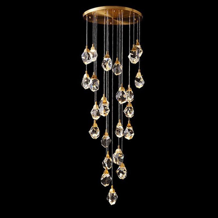 Molly Faceted Crystal Prisms Chandelier-Nobipets