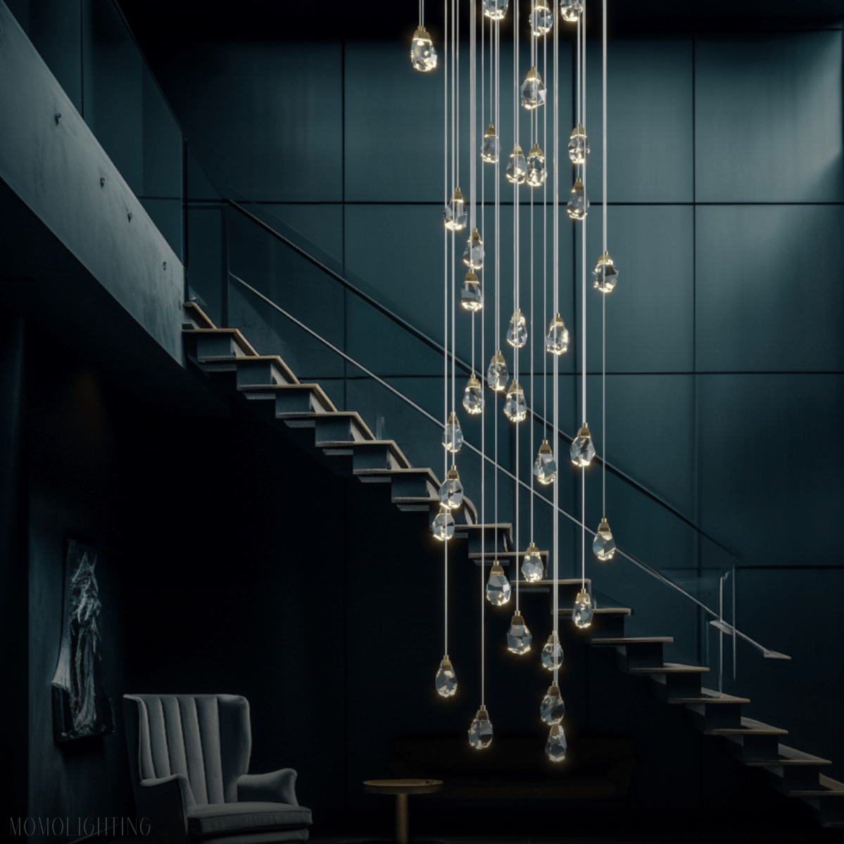 Molly Faceted Crystal Prisms Chandelier-Nobipets