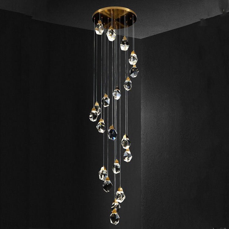 Molly Faceted Crystal Prisms Chandelier-Nobipets