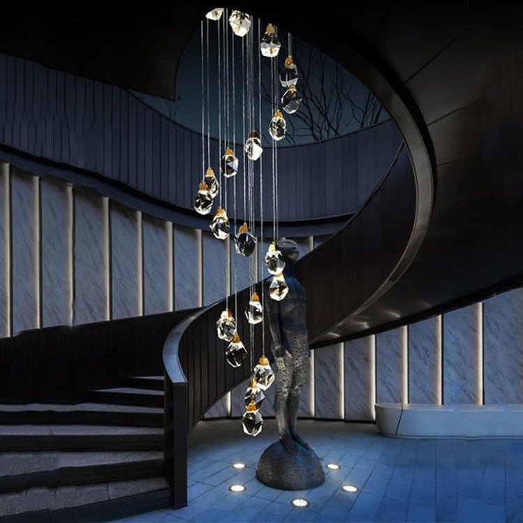 Molly Faceted Crystal Prisms Chandelier-Nobipets