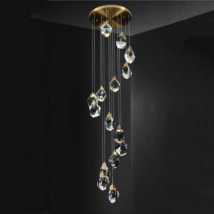 Molly Faceted Crystal Prisms Chandelier-Nobipets