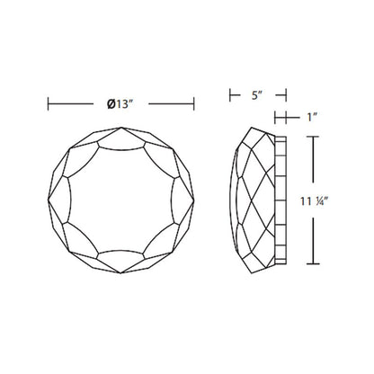 MOMO Crystal Beyond BFM12213 Carat 13" LED Flush Mount