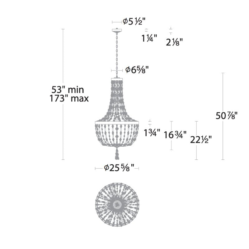 MOMO Crystal Chandelier S2826 Bali 26" LED Pendant