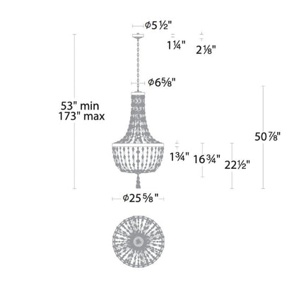 MOMO Crystal Chandelier S2826 Bali 26" LED Pendant
