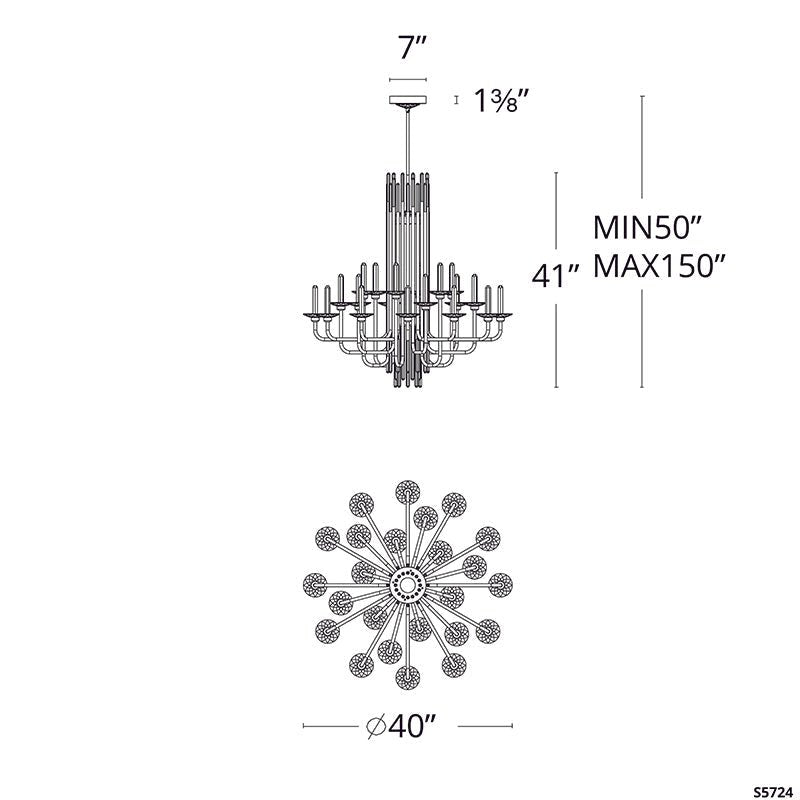 MOMO Crystal Chandelier S5724 Calliope 40" LED Chandelier