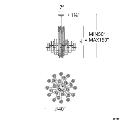 MOMO Crystal Chandelier S5724 Calliope 40" LED Chandelier