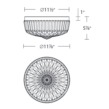 MOMO Crystal Chandelier S6812 Regina 1-lt 12" LED Flush Mount