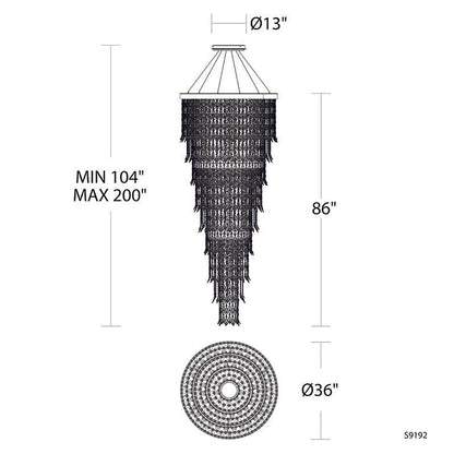 MOMO Crystal Chandelier S9192 Pavona 36" LED Pendant