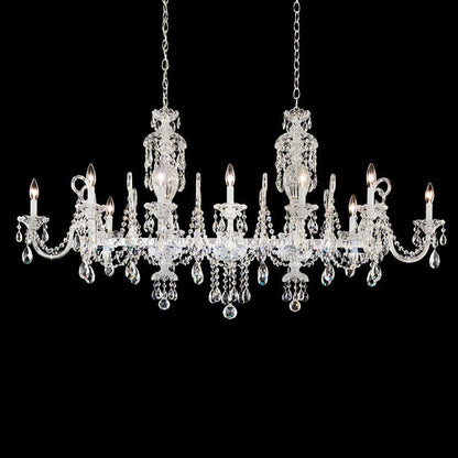 MOMO Crystal S6912 Sterling Linear 12-lt 58" Chandelier