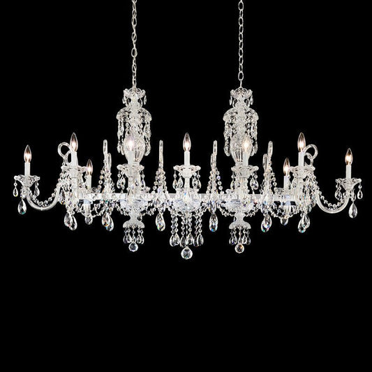 MOMO Crystal S6912 Sterling Linear 12-lt 58" Chandelier